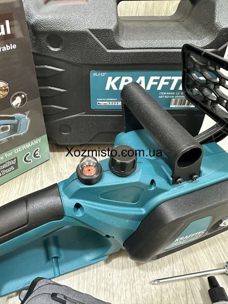 Аккумуляторная пила 12дюймов Krafftec Германия [52V 6Ah / 2500 Вт / 2 аккумулятора] с автоматической смазкой