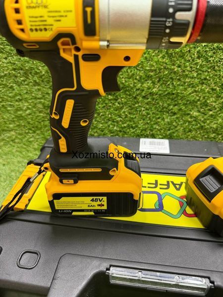 Акумуляторний шуруповерт Krafftec Germani 48V, Безщітковий акумуляторний ударний шуруповерт Крафтек DCD996P3 (48V 6Ah) 130Nm