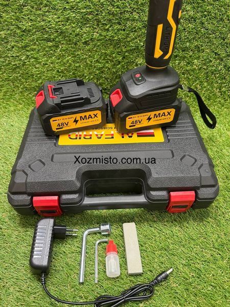 Безщітковий акумуляторний секатор AlFAR Germany PRO DCM680P2 (48V, 6 AH) Садовий АКБ секатор Німеччина із різом 30 мм
