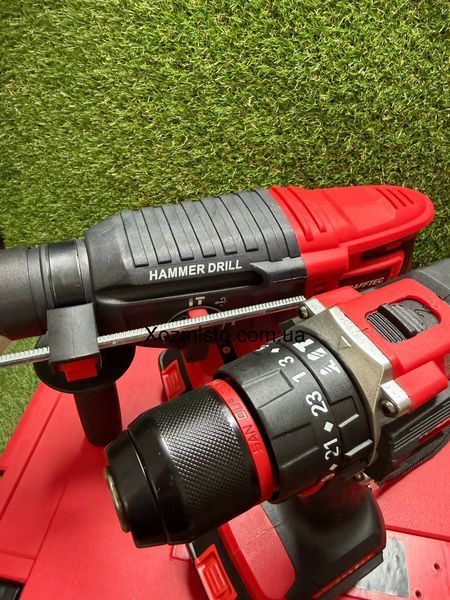 Набір інструментів 6в1 Krafftec Germani 48V/8Ah в кейсі, Червоний / Шуруповерт / Болгарка / Перфоратор / Гайковерт / пила