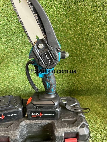 Аккумуляторная мини-пила Krafftec Германия [48V 6 Ah/1200 Вт/2 аккумул] с автоматической смазкой 6 дюймов