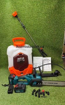 Акумуляторна пила 12 дюймів Krafftec Німеччина [52V 6Ah / 2500 Вт + в подарунок акумуляторний оприскувач Мрия 10л