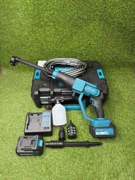 Безщіткова акумуляторна мийка високого тиску Krafftec Germany PRO (48V 8Ah 45 Бар) Ручна автомийка + 2 АКБ та насадки