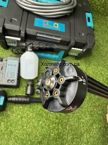 Безщіткова акумуляторна мийка високого тиску Krafftec Germany PRO (48V 8Ah 45 Бар) Ручна автомийка + 2 АКБ та насадки