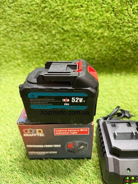 Комплект з 2 акумуляторів 52 V 8 Ah Krafftec Germany PRO із зарядним пристроєм Li-ion Батареї для електроінструменту