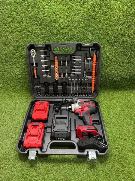 Безщітковий акумуляторний ударний гайковерт MaxPawer Germany  380Hm (128V, 6AH) з набором головок Germany