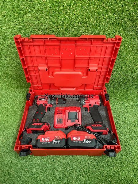 Набір акумуляторних інструментів Krafftec Germany PRO 2в1 96V 8Ah (Ударний шуруповерт + Гайковерт)