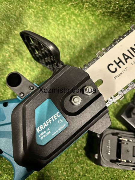 Акумуляторна пила 12 дюймів Krafftec Німеччина [52V 6Ah / 2500 Вт / 2 акумулятори] з автоматичним мастилом
