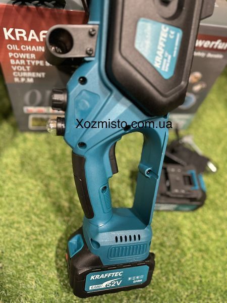 Акумуляторна пила 12 дюймів Krafftec Німеччина [52V 6Ah / 2500 Вт / 2 акумулятори] з автоматичним мастилом