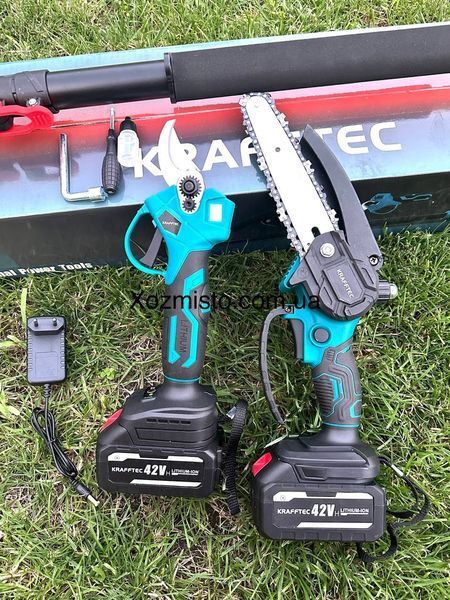 Аккумуляторный набор 3в1 Krafftec Германия 42V/6AP (секатор DUP570 + пила DUC170Z + штанга-монитор 2.7 м)