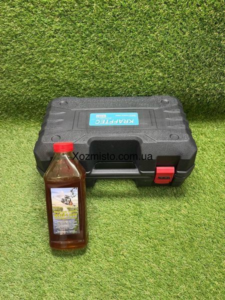 Аккумуляторная пила 12 дюймов Krafftec Германия [52V 6Ah / 2500 Вт ] с автоматической смазкой желтая В подарок - цепь и масло